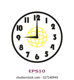 clocks, wall, time, vector icon, eps10