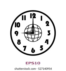 clocks, wall, time, vector icon, eps10
