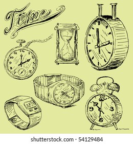 doodles de relojes