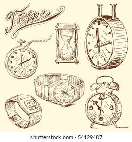 clocks and watches doodles