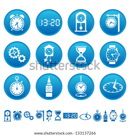 Clocks and watches icons