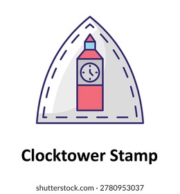 Clocktower Stamp Vector Icon which can easily modify or edit
