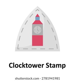 Clocktower Stamp Vector Icon which can easily modify or edit
