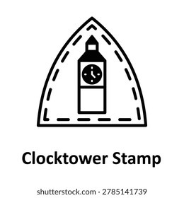 Clocktower Stamp Vector Icon which can easily modify or edit
