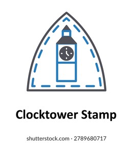 Clocktower Stamp Vector Icon which can easily modify or edit
