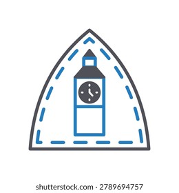 Clocktower Stamp Vector Icon which can easily modify or edit

