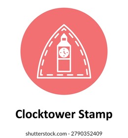 Clocktower Stamp Vector Icon which can easily modify or edit
