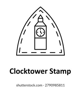Clocktower Stamp Vector Icon which can easily modify or edit
