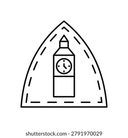 Clocktower Stamp Vector Icon which can easily modify or edit
