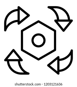 Clockwise arrows with molecule icons 