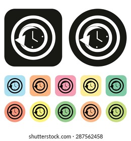 Clockwise icon. Clock icon. Tool bar icon. Vector