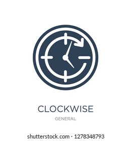 clockwise icon vector on white background, clockwise trendy filled icons from General collection, clockwise vector illustration