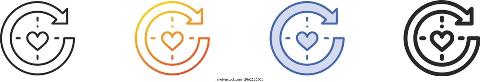 clockwise icon.Thin Linear, Gradient, Blue Stroke and bold Style Design Isolated On White Background
