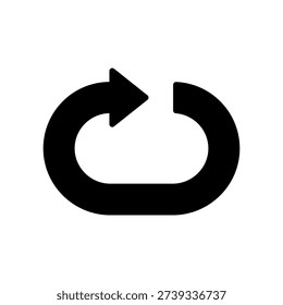 Clockwise refresh arrow vector icon.