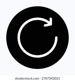 Ícone De Vetor Circular Isolado Do Símbolo De Rotação De Atualização No Sentido Horário.