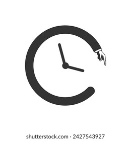 clockwise rotation icon arrow time. arrow hand. 