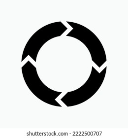 Clockwise Rotation Icon. Circle, Turning Symbol.