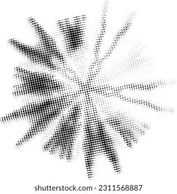 Im Uhrzeigersinn Rotation einer skizzenhaften Speck mandala mit einem leichten Sektor. Vektorgrafik.