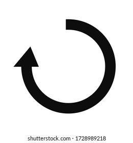 Clockwise round arrow symbol representing the concept of reload and refresh - Time progression conceptual vector icon 