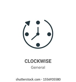 Clockwise vector icon on white background. Flat vector clockwise icon symbol sign from modern general collection for mobile concept and web apps design.