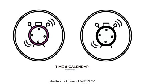 Clockwise vector illustration lineal color and filled design