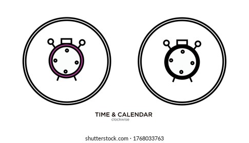 Clockwise vector illustration lineal color and filled design