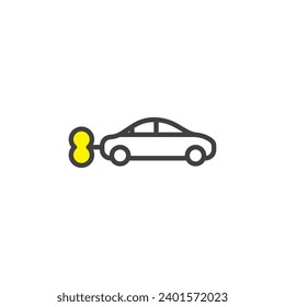 Uhrenkraftwagen-Symbol. Unterschrift für mobiles Konzept und Webdesign. Rahmenvektorsymbol. Symbol, Logo-Abbildung. Vektorgrafik