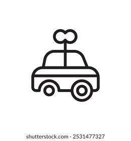 Clockwork car toy icon Outline vector for web ui