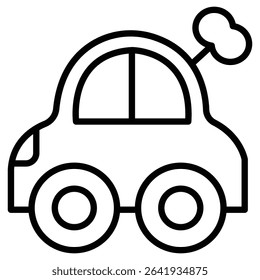 Clockwork car toy icon Thin line vector design