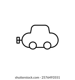 Clockwork car toy icon vector outline logo sign
