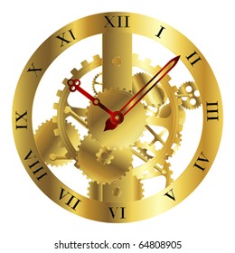 clockwork design, isolated object over white background