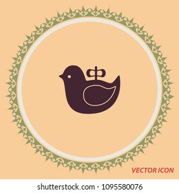 Clockwork duck icon, vector design element