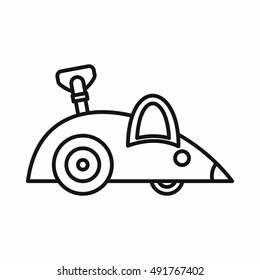 Clockwork mouse icon in outline style on a white background