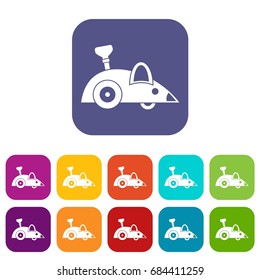 Clockwork mouse icons set