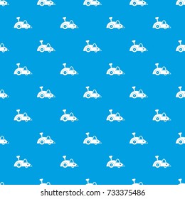 Clockwork mouse pattern repeat seamless in blue color for any design. Vector geometric illustration