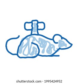 Clockwork Mouse sketch icon vector. Hand drawn blue doodle line art Clockwork Mouse sign. isolated symbol illustration