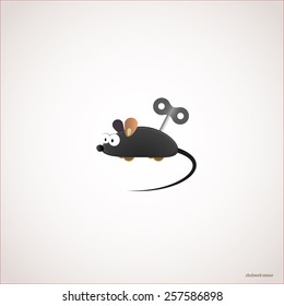 Clockwork mouse, Vector illustration eps 10