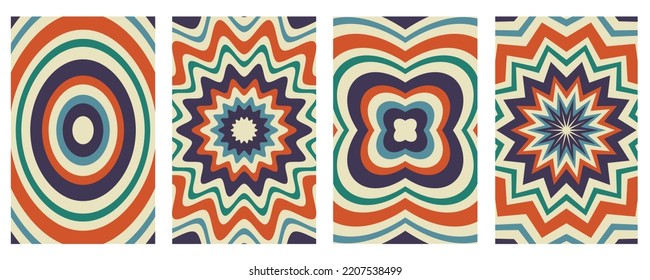 Clockwork poster retro background swirl. Psychedelic print. Vintage background. Vector illustration