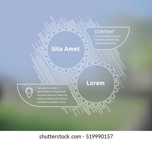 Clockwork Symbols Text Boxes Outline Graphics for Your Adjustable Background