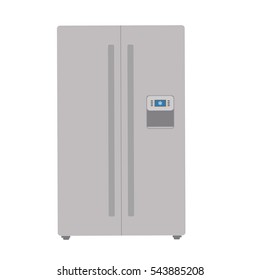 Clodef fridge refrigerator. Icon isolated on white background. Flat vector stock illustration