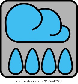 Cloduy rain, illustration, vector on a white background.