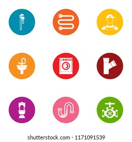 Clog icons set. Flat set of 9 clog vector icons for web isolated on white background