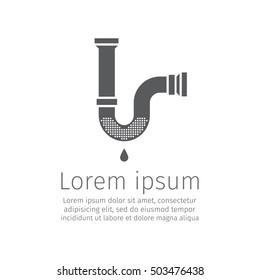 Clog In Pipe. Blocked Pipe. Vector Illustration.