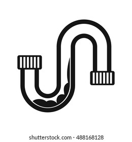 Clog in the pipe icon in simple style on a white background vector illustration