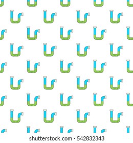 Clog in the pipe pattern. Cartoon illustration of clog in the pipe vector pattern for web