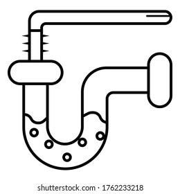 Clogged Pipe Icon, Blocked Drain