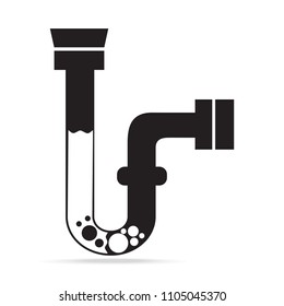 Clogged Pipe Icon Sign Vector Illustration