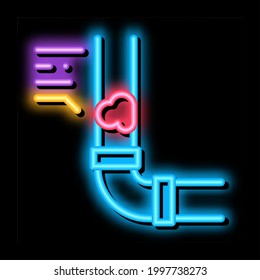 clogged pipe neon light sign vector. Glowing bright icon clogged pipe sign. transparent symbol illustration