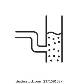 Clogged sewer pipes, linear icon. Sewer stagnation. Line with editable stroke