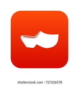 Clogs Icon Digital Red For Any Design Isolated On White Vector Illustration